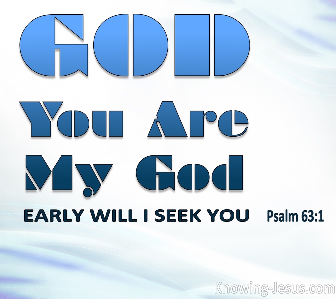 Psalm 63:1 You Are God Early Will I Seek You (aqua)